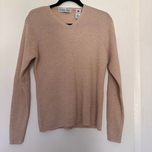 Valerie Stevens Beige Merino Wool Sweater